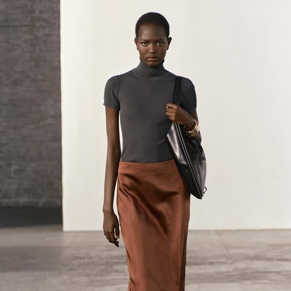 ZARA GRAY RIBBED TOP NEW - Picture 1 of 5
